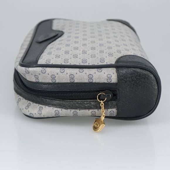 GUCCI Micro GG Supreme Clutch Bag PVC Navy Gold 014 89 0094 Auth 99300 - Picture 4 of 16